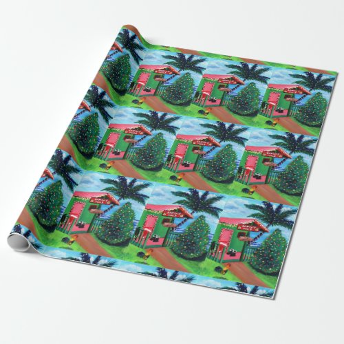 Santas Beach House Gift Wrapping Paper