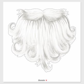 Santa's Beard white holiday gift Sticker