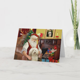 Santa's Bearded Collie (#16) Holiday Card