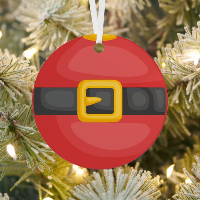 Santa's belly christmas  metal ornament (Insitu)