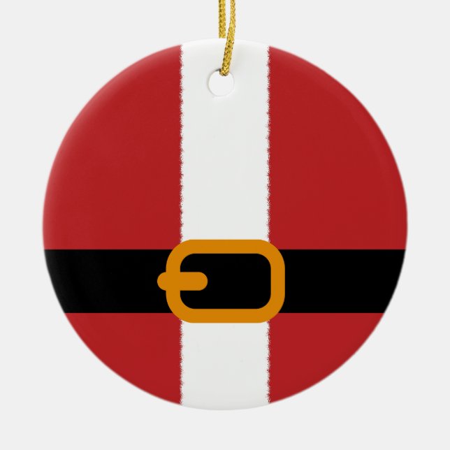 Santa's Belt Ceramic Ornament (Front)