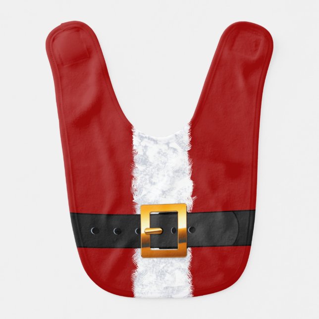 Santa's Belt festive fashion for the Holidays Baby Bib (Front)