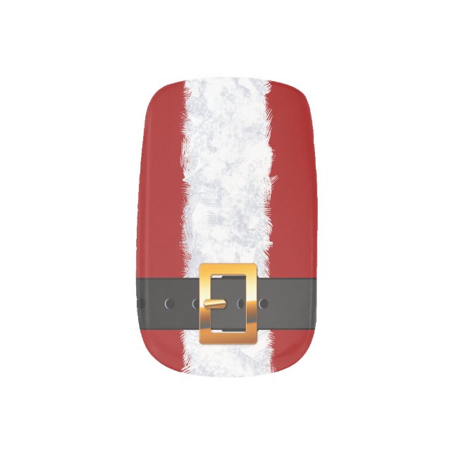 Santa's Belt festive look for the Holidays Minx Nail Wraps (Left Thumb)