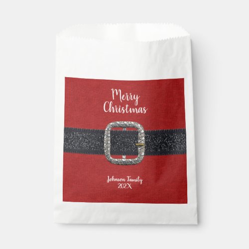 Santas Belt Merry Christmas Favor Bag