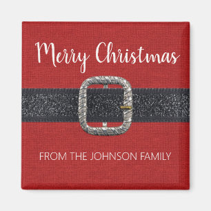 Santa's Belt Merry Christmas Magnet