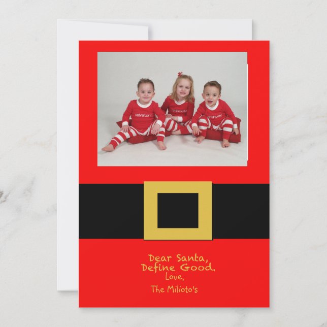 Santa's Belt Photo Christmas Card (Front)