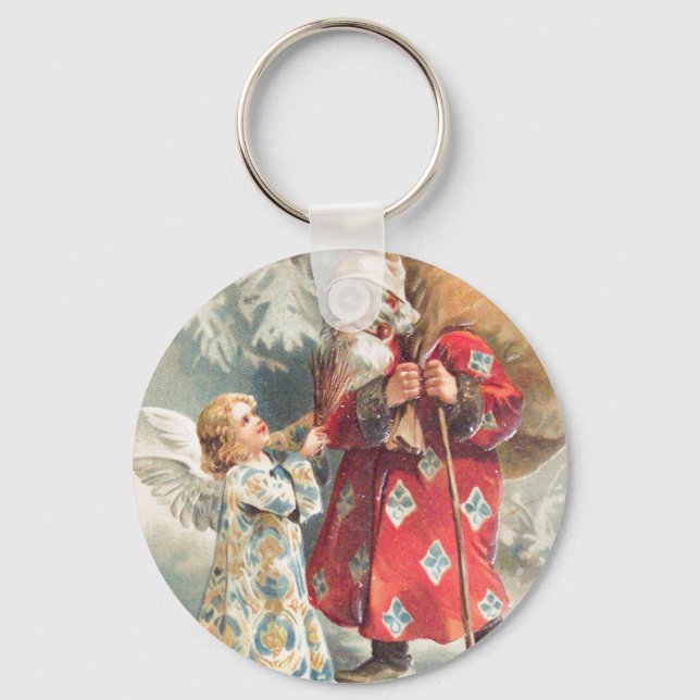 Santa's Best Christmas Wishes Keychain (Front)
