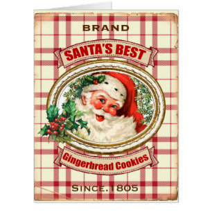 Santa's Best Gingerbread cookies Card