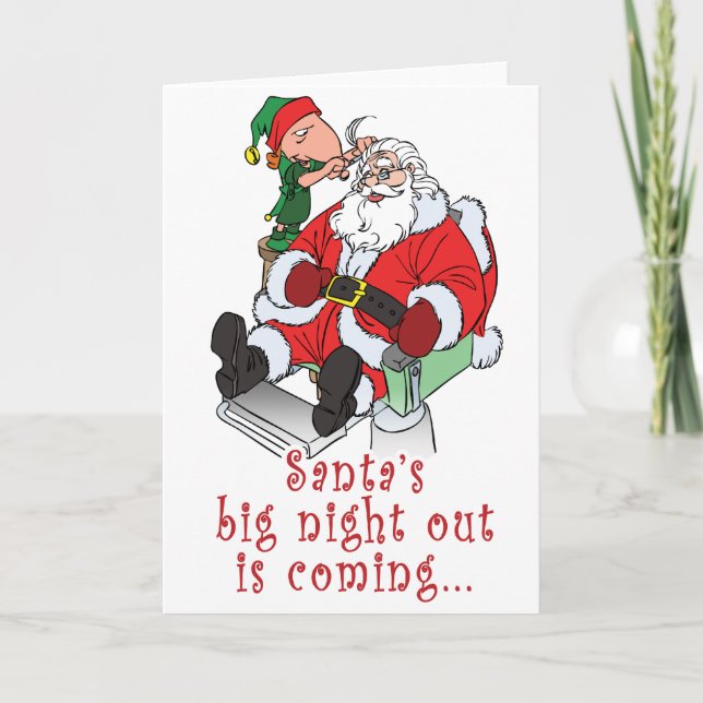 Santa's Big Night Out Holiday Card (Front)