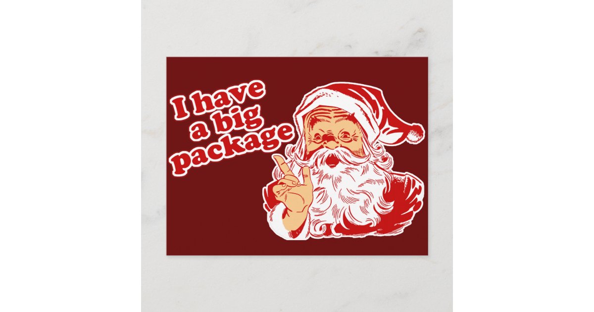 Santas Big Package Holiday Postcard | Zazzle