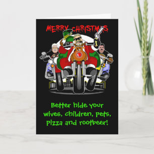 Santa's Biker Helpers Holiday Card