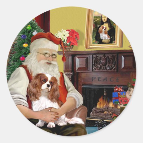 Santas Blenheim Cavalier Classic Round Sticker