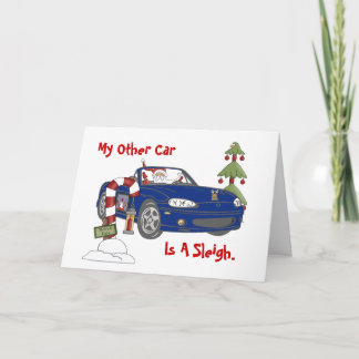 Santa's Blue Sleigh Holiday Card
