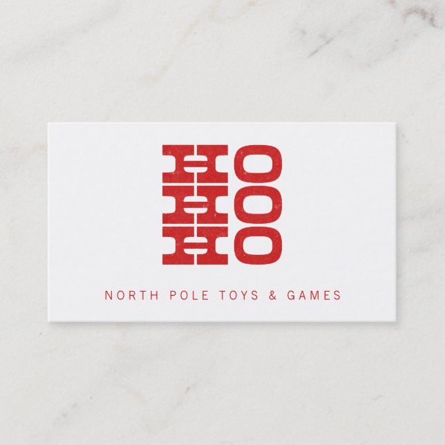 Santa's Calling Card Ho Ho Ho (letterpress style) (Front)