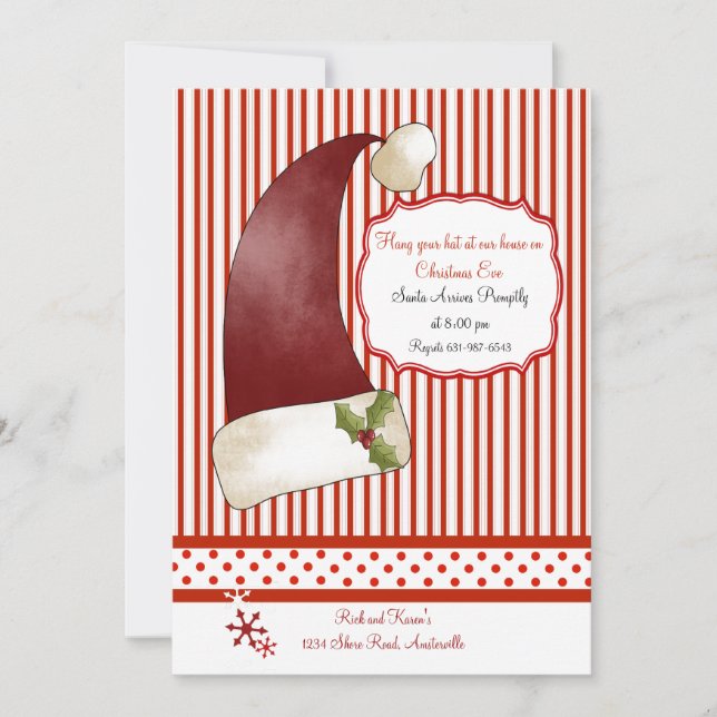Santa's Cap Invitation (Front)