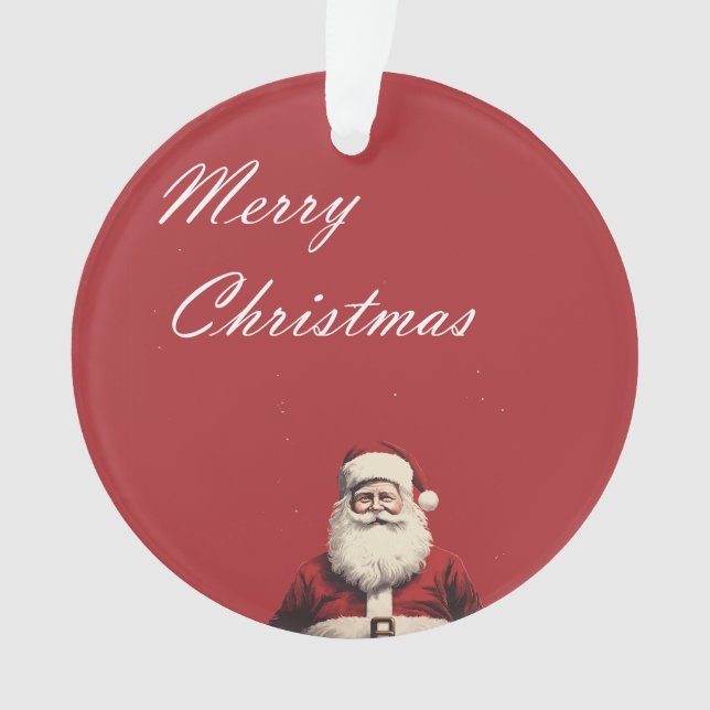 Santa's Cheerful Greetings Ornament (Front)