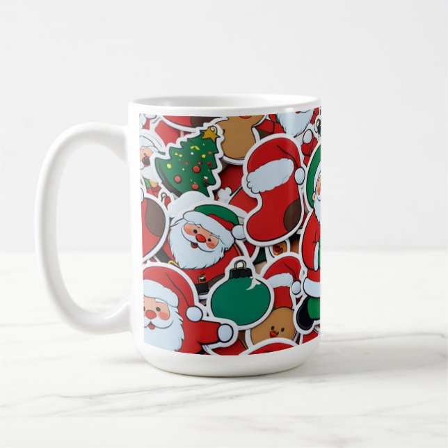 Santa's Cheerful Mug - Perfect for Holiday Sips! (Left)