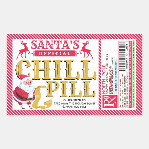 Santas Chill Pill Christmas Sticker