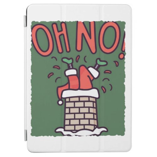 Santas Chimney Mishap A Playful Christmas Tree O iPad Air Cover
