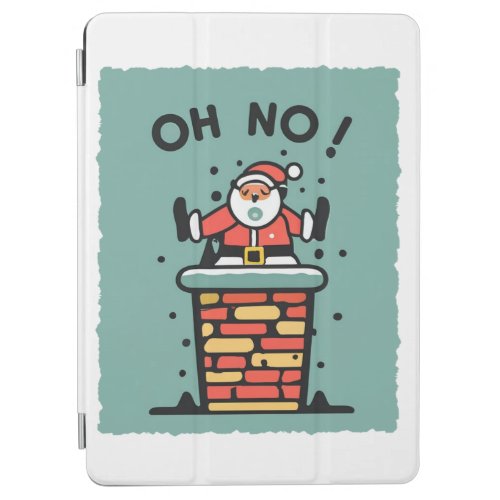Santas Chimney Mishap A Playful Christmas Tree O iPad Air Cover