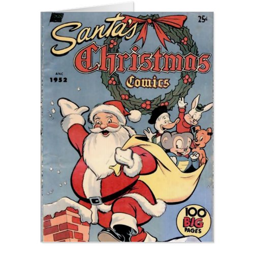 Santas Christmas Comics 1952 Card