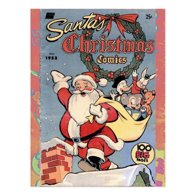 Santa's Christmas Comics 1952 Postcard