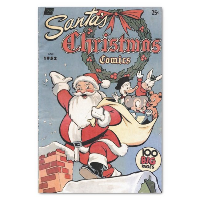 Santa's Christmas Comics 1952 Tissue Paper