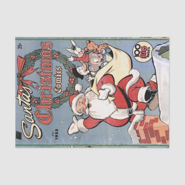 Santa's Christmas Comics 1952 Tissue Paper (Front)