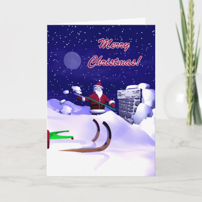 Santa's Christmas Delay Holiday Card (Front)