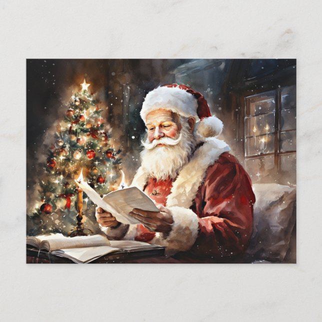Santa's Christmas List Postcard (Front)