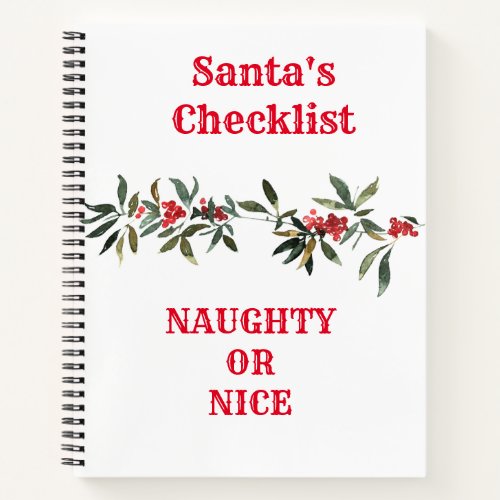 Santas Christmas naughty or nice checklist Notebook