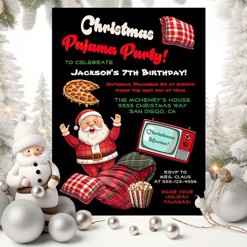 Santas Christmas Pajama Party Invitations
