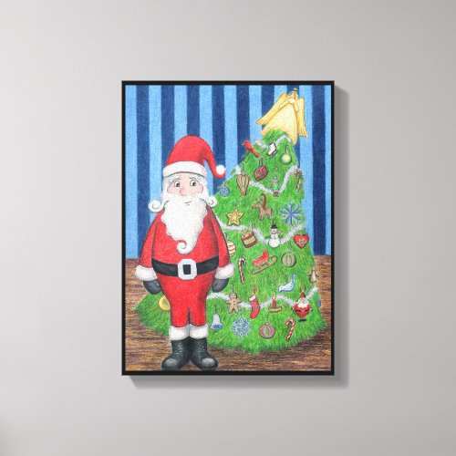 Santas Christmas Portrait Canvas Print