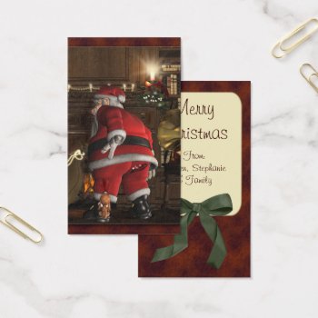 Santas Christmas Puppy Tag by Specialeetees at Zazzle