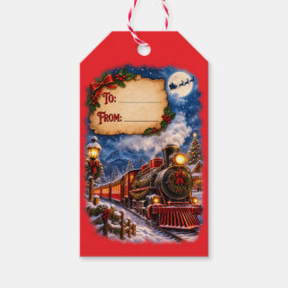 Santa's Christmas Train Gift Tags 