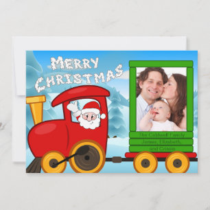 Santa's Christmas Train Holiday Card
