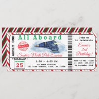Santa's Christmas Train North Pole Ticket Birthday