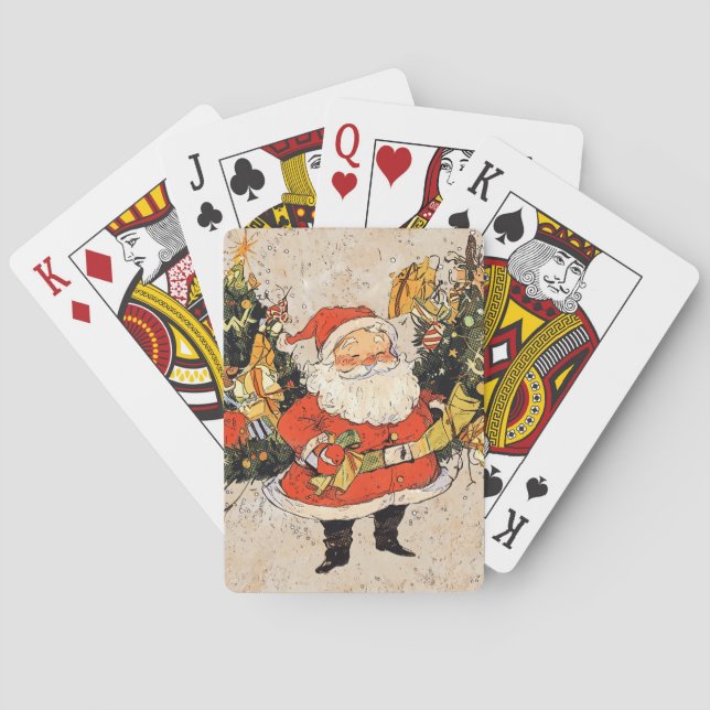 Santa's Christmas Trees Poker Cards (Back)