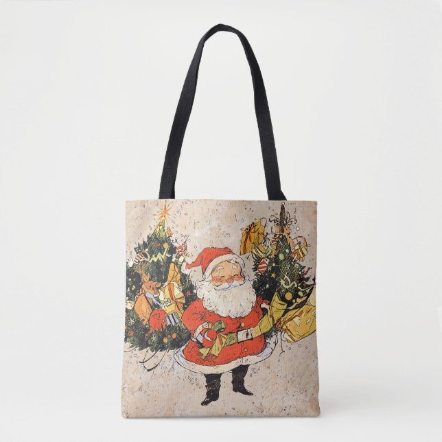 Santa's Christmas Trees Tote Bag (Front)