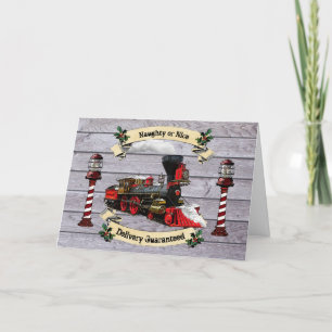Santa's Coal Train from the North Pole Holiday Card
