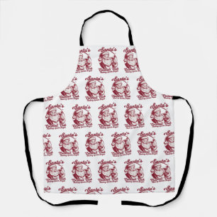 Santa's Cocktail Club Funny Xmas Holiday Drinking Apron