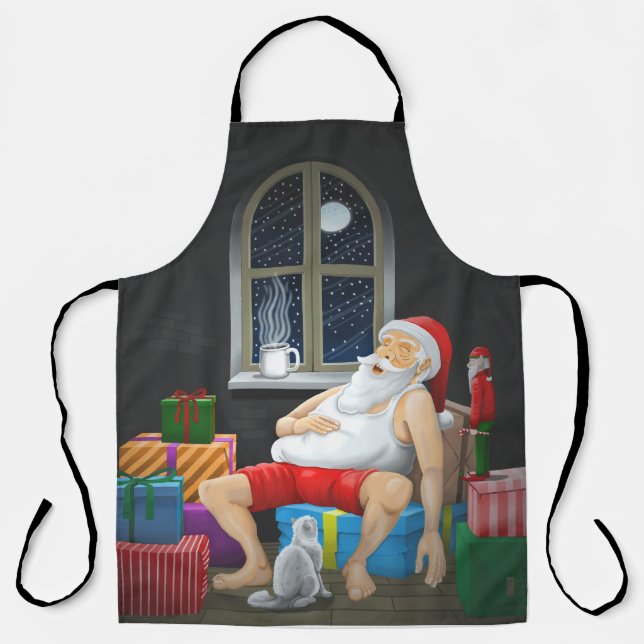 Santa's coffee break apron (Front)