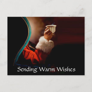 Santa's Coffee Break Vintage Holiday Postcard