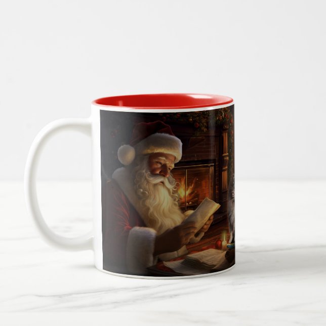 Santa's Companion  Two-Tone Coffee Mug (Left)