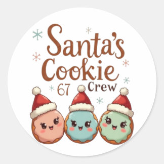 Santa's Cookie 67 Crew Classic Round Sticker
