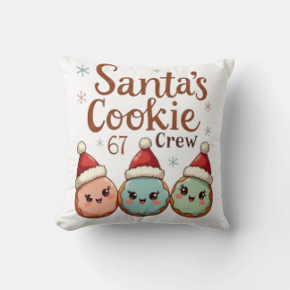 Santa's Cookie 67 Crew Throw Pillow