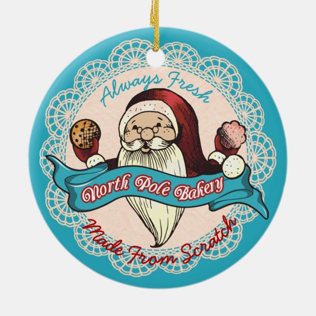 Santas cookie bakery  culinary Christmas ornament (Back)