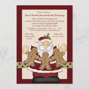 Santa's Cookie Exchange Invitation Card