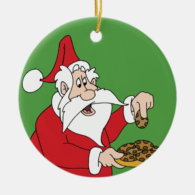 Santa's Cookies Ceramic Ornament (Front)