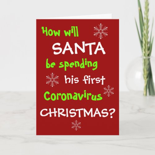 Santas Coronavirus Christmas Joke Funny Christmas Holiday Card